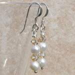 CCE2 Pearl and Swarovski Cream Earrings Lifestyle