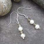 CCE2 Pearl and Swarovski Cream Earrings Lifestyle2
