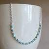 BCN2 - Turquoise, Pearl, Silver Chain Necklace 2